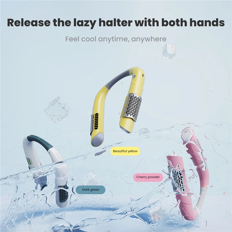 

Neck Fan Mini Bladeless Fan USB Rechargeable Fan Mute Sports Fans for Home Outdoor Portable Hanging Fans Air Conditioner Cooler