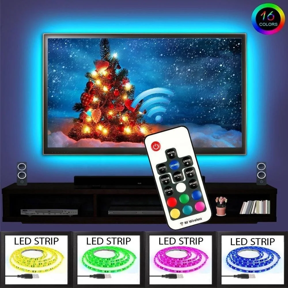 Водонепроницаемая светодиодная лента RGB 5050 2 метра USB 5 В Светодиодная подсветка
