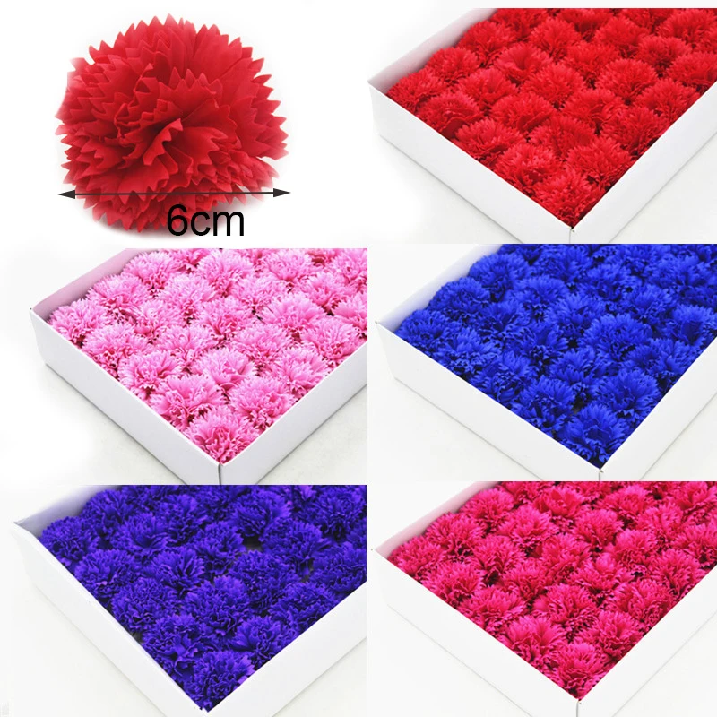 50 шт./кор. Гвоздика мыло цветы искусственный цветок банное гвоздики головки на