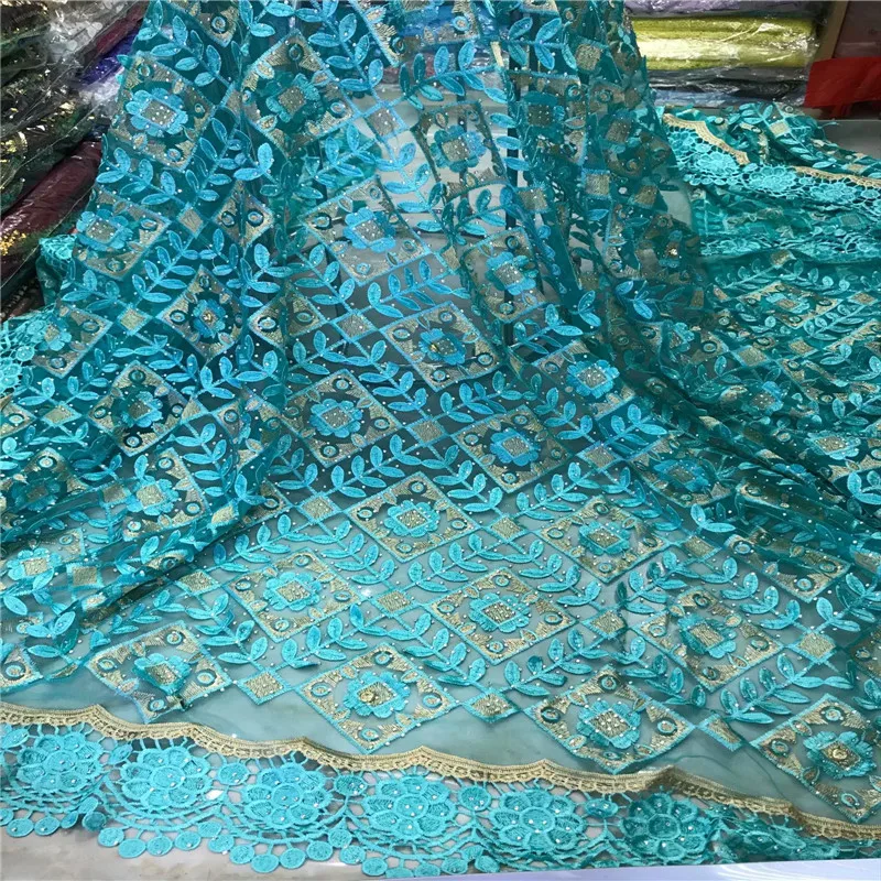 

African Lace Fabric 2020 Embroidered Nigerian Laces Fabric Bridal High Quality French Tulle Lace Fabric For Women Dress 2l15-5