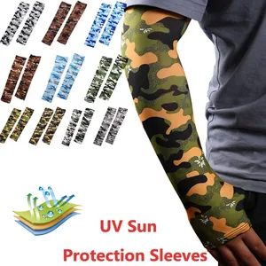 1 Pair Ice Silk Sport Arm Sleeves UV Sun Protection Camouflage Arm Cover Armband Basketball Climbing Cycling
