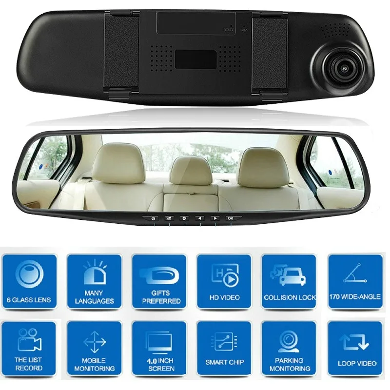 Зеркало видеорегистратор автомобильная Двойная камера Full HD|Видеорегистраторы| |