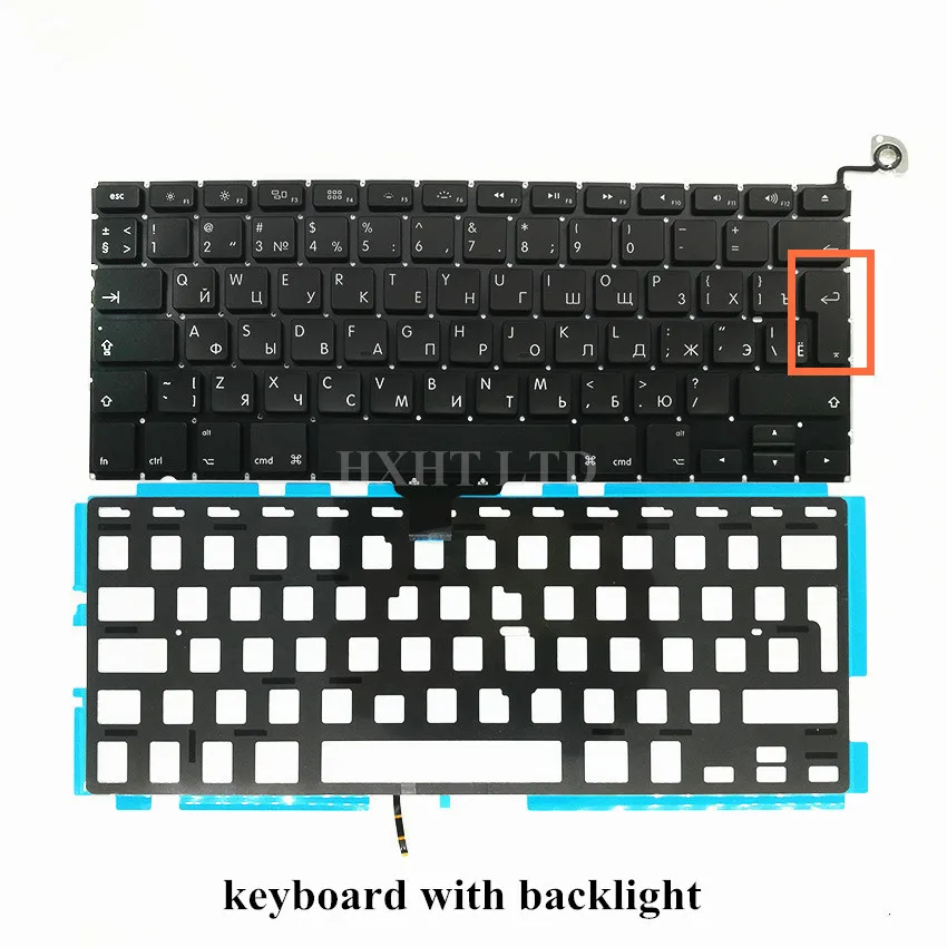 Клавиатура для ноутбука A1278 RU русская клавиатура с подсветкой Macbook Pro 13 дюймов 2009