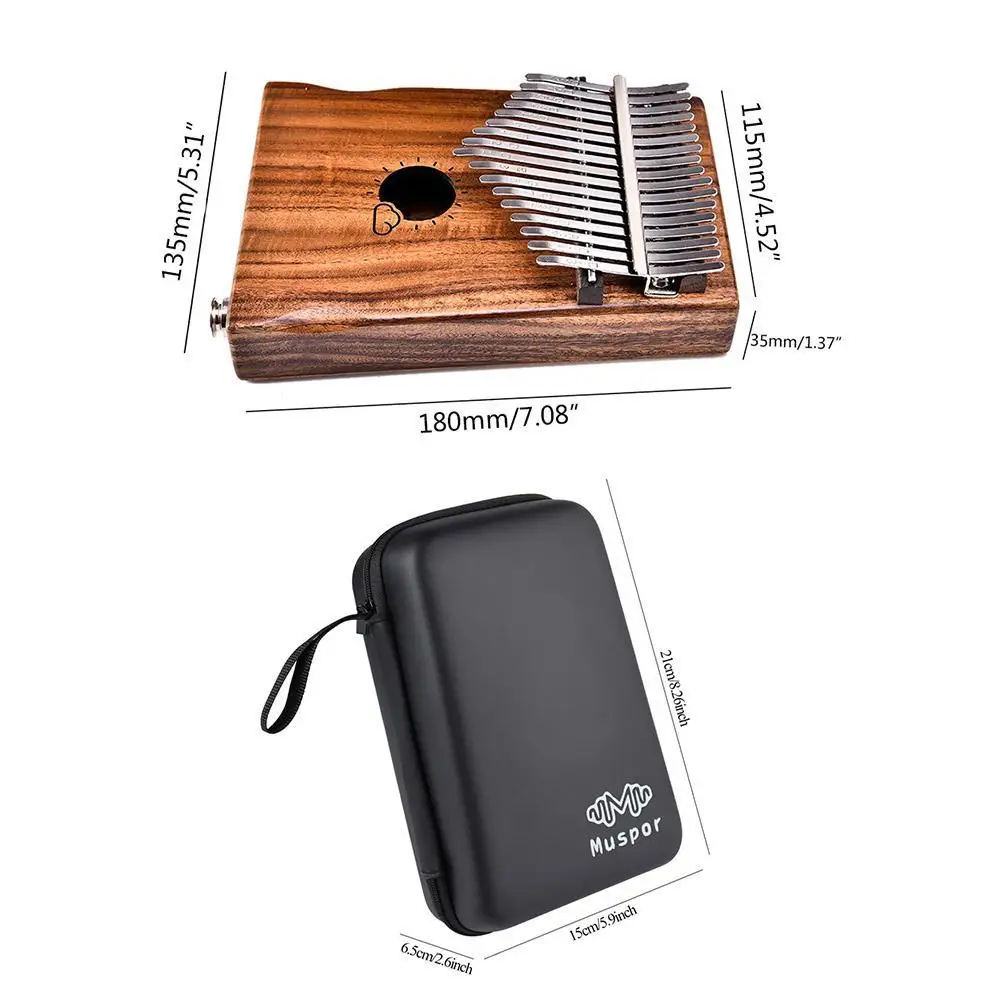 

17 Keys Thumb Piano Kalimba Piano Creative Music Box High Quality Handguard Wood Mahogany Mbira Body Musical Instrument With Bag