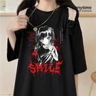 Футболка женская с коротким рукавом, 100% хлопок, в стиле Харадзюку