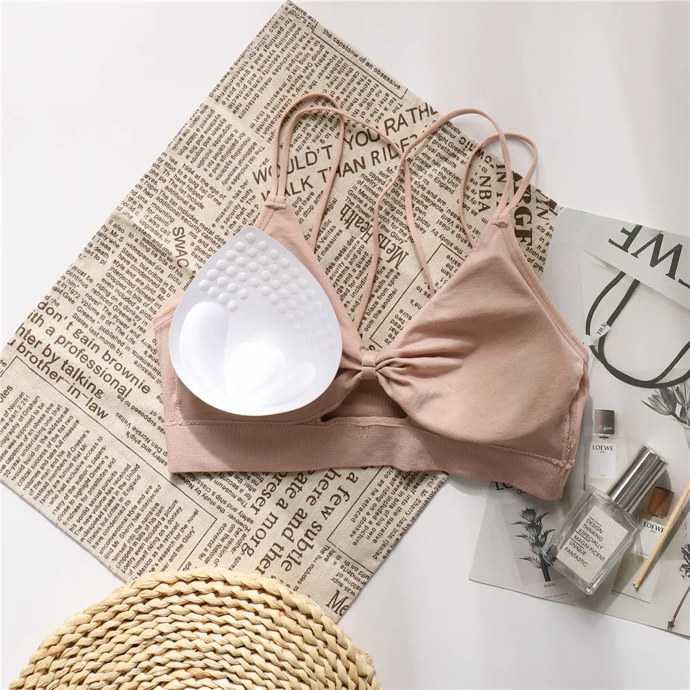 Women Bra Sexy Bralette Cross Back Lingerie Wireless Seamless Underwear Push Up Bras For | Женская одежда