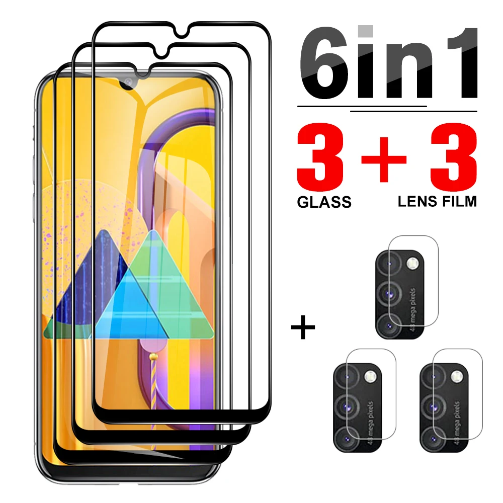 

6-in-1 Tempered Glass For Samsung Galaxy M01 M02s M10 M20 Screen For Galaxy M21 M21s M30s M31s Note 10 Lite S20 FE Phone Lens