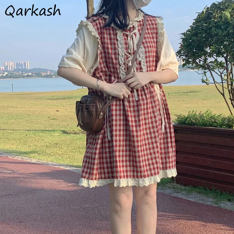 

Платье женское до колен, милый простой сарафан в японском стиле, без рукавов, для подростков, сладкий съедобный гриб, для студентов, для лета