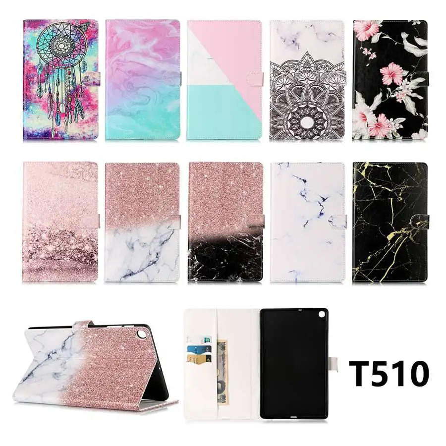 Чехол для Samsung Galaxy Tab A SM-T510 SM-T515 T510 T515 Smart Stand Cover для TabA 10,1 слот для карт чехол для планшета+ пленка+ ручка
