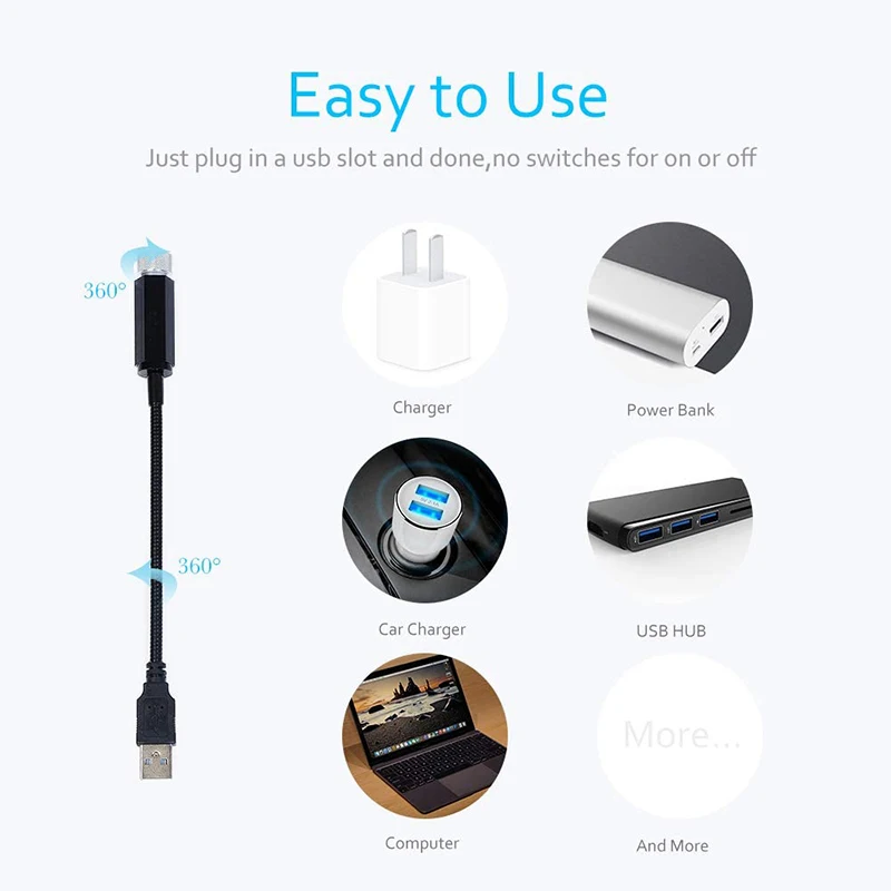 Автомобильный Usb светодиодный проектор звездного неба лампа аксессуары