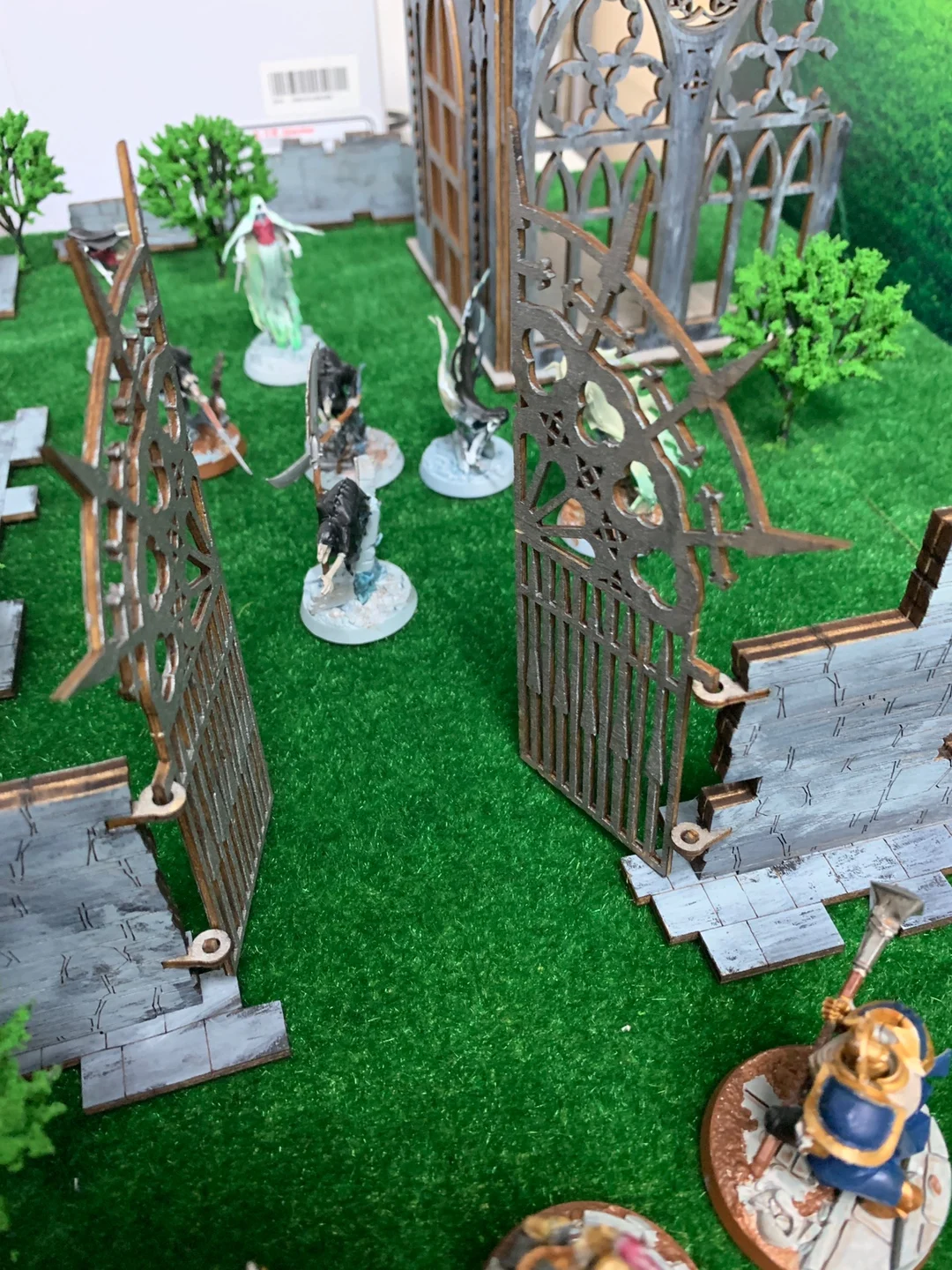 TRPG игры DND деревянная сцена Готический стиль руины кладбище Неокрашенный 28 мм