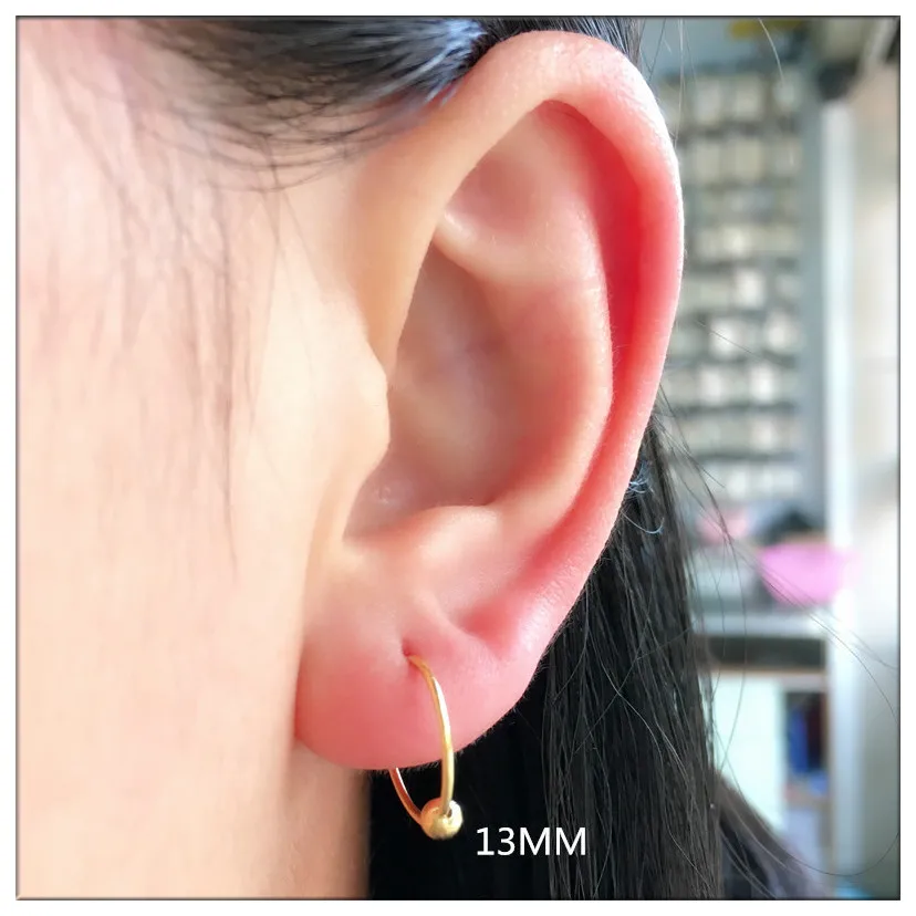 Новые серьги из настоящего серебра 925 пробы, модные серьги с 24K золотом, маленькие круглые серьги-кольца для женщин