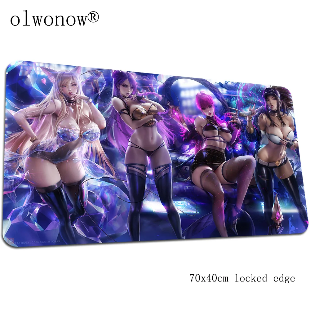 Ahri sexy mousepad 700x400x3mm large gaming mouse pad gamer mat game computer padmouse keyboard cheapest play mats - Цвет: Size 700x400x3mm
