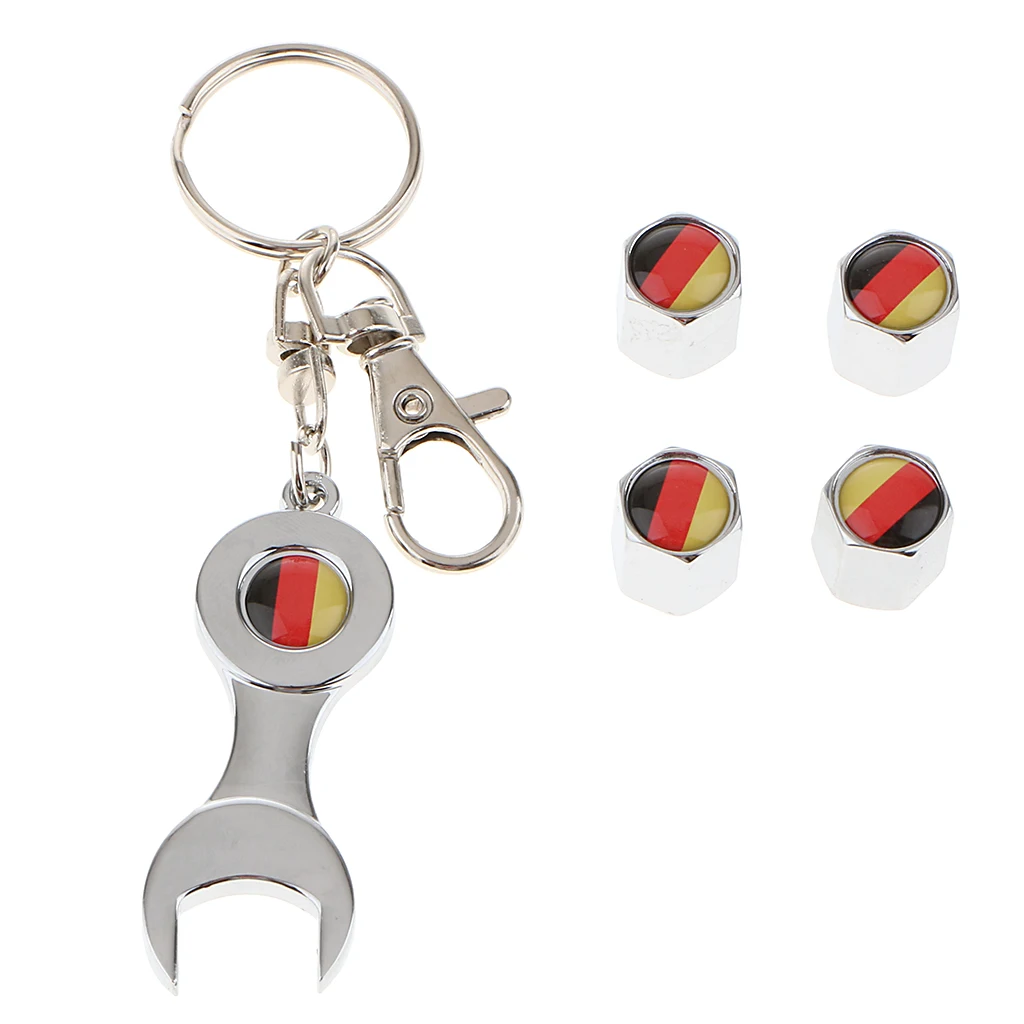 Автомобильные колеса шины клапан Стебли Крышки Крышка воздуха + ключ брелок для