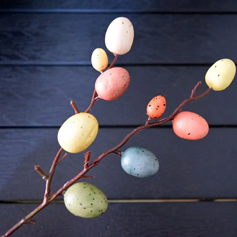 

8 Branches Easter Egg Decorations Stylish DIY Easter Ornaments Adornments for Home Living Room Mall (Colorful)