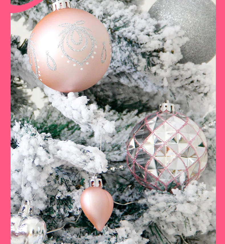 Adornos Navidad Розовый Рождественский шар, украшения для елки, рождественские украшения для домашнего декора