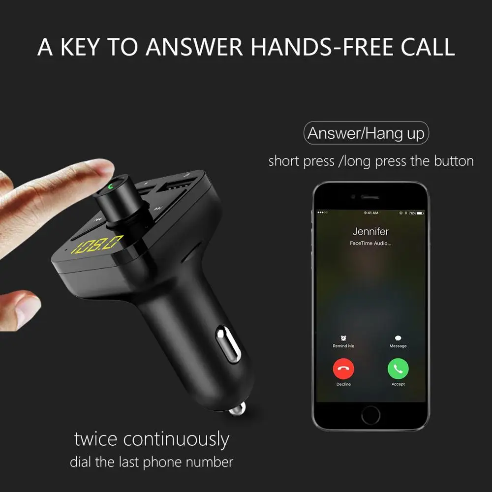 KORSEED USB зарядное устройство комплект беспроводной связи Bluetooth для автомобиля FM