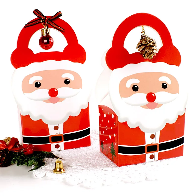 Канун Рождества Портативный коробка пакеты для печенья конфеты упаковывая