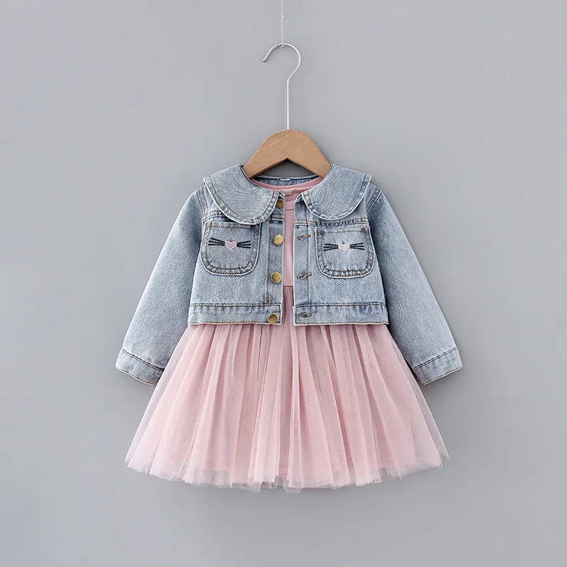 Детская одежда IYEAL весна 2020 для маленьких девочек джинсовая куртка с мультяшным