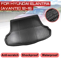 car rear trunk boot mat for hyundai elantra avante 2012 2015 waterproof floor mats carpet anti mud tray cargo liner