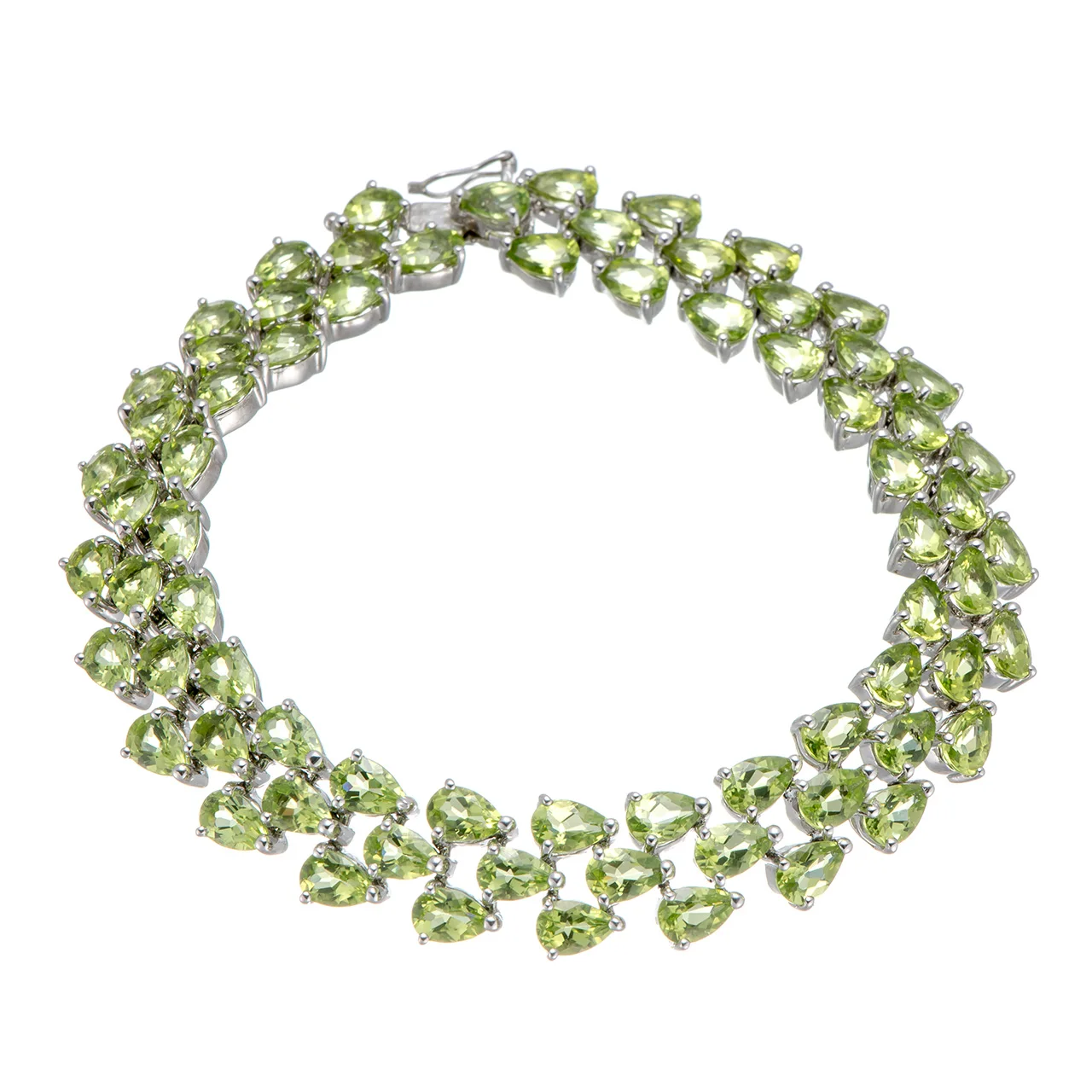 

Peridot Rhodium Over Sterling Silver Bracelet. for women jewelry fashion hamsa jewelry sets