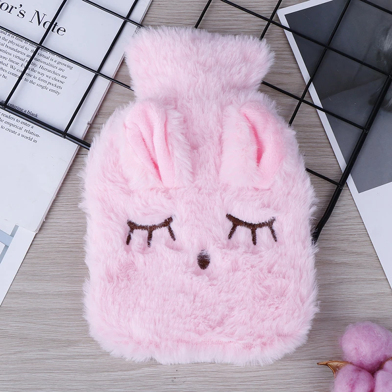 

Winter Warm Heat Reusable Hand Warmer Cute PVC Stress Pain Relief Therapy Hot Water Bottle Bag with Knitted Soft Cozy Cover