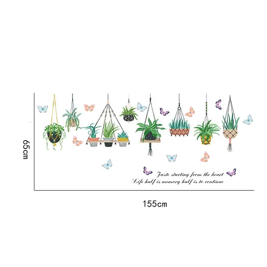 DIY зеленые растения Семейные домашние настенные наклейки съемные виниловые