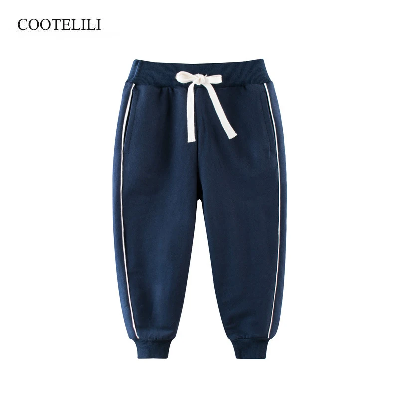 

COOTELILI Kids Pants Baby Boys Casual Solid Toddler Children Clothes Boys Pants Navy Fashion Active Trousers Outfit 110-160cm