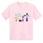 Забавная детская футболка с мультяшным принтом Бен и Холли, детская одежда, летняя футболка с коротким рукавом для маленьких девочек и мальчиков, GKT5038