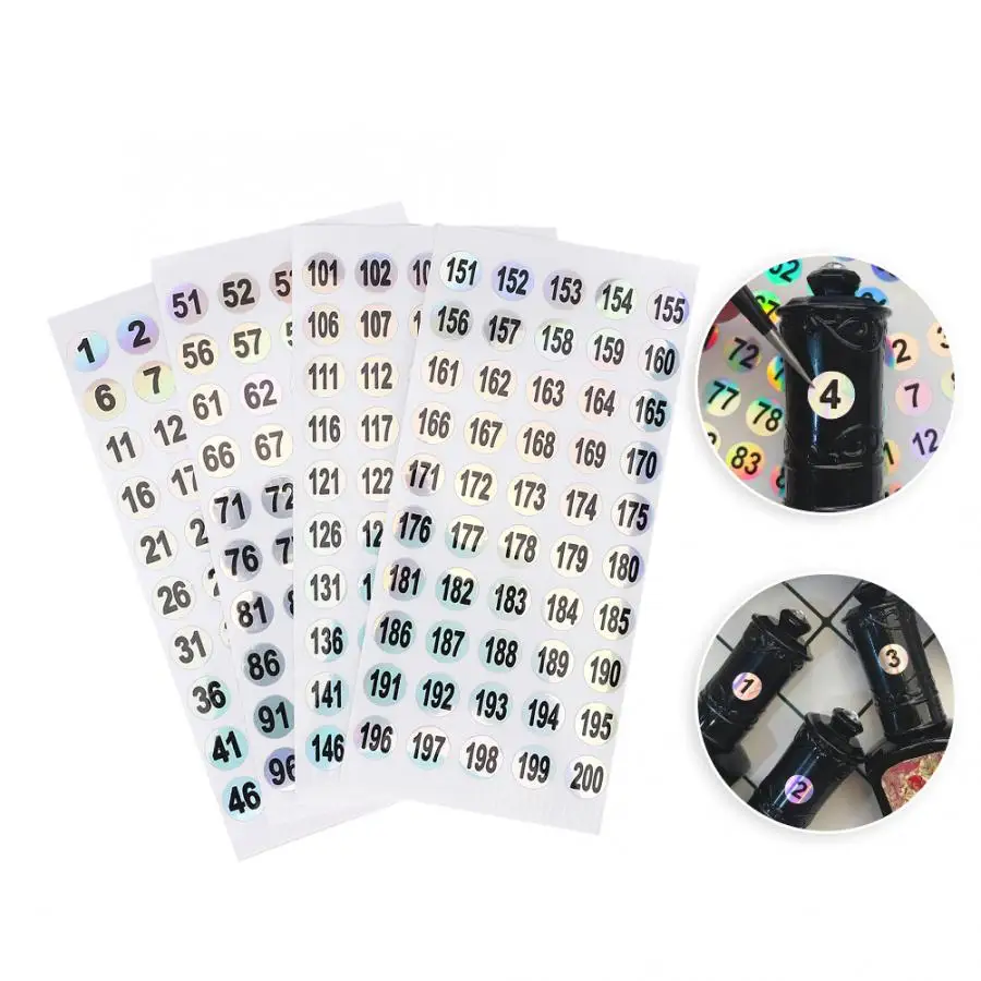 Практичный замочить от геля круглые пронумерованные этикетки стикер