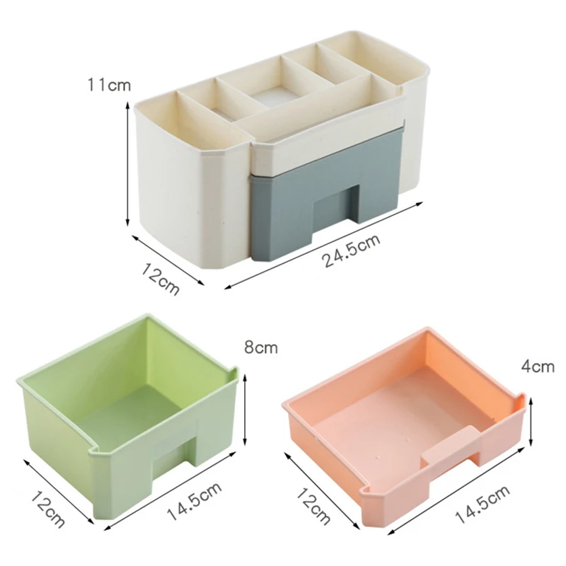 

Desktop Cosmetics Storage Box Double-layer Makeup Organizer Holder Multifunction Drawer Jewelry Box Home Sundries Sort