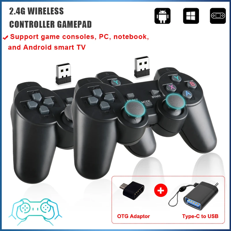 Беспроводной USB геймпад 2 4 ГГц для ПК/ноутбука/Android ТВ-приставки игровой