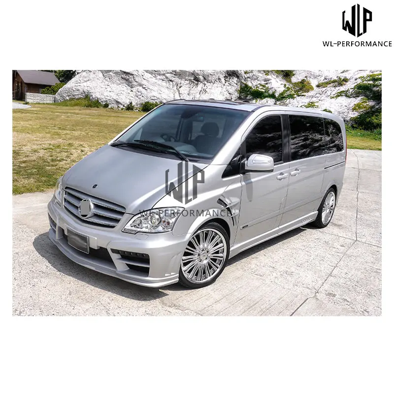 W639 FRP Неокрашенный автомобильный комплект кузова передний задний бампер боковые юбки для Mercedes-Benz W639 Viano автомобильный Стайлинг 12-15