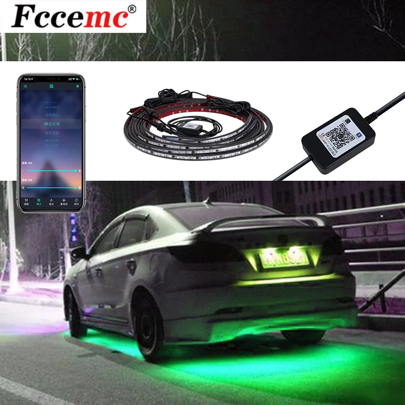 

12V LED Car Chassis Flexible Strip Lights Auto RGB Underglow Decorative Atmosphere Lamp Cars Underbody System Light Accessories