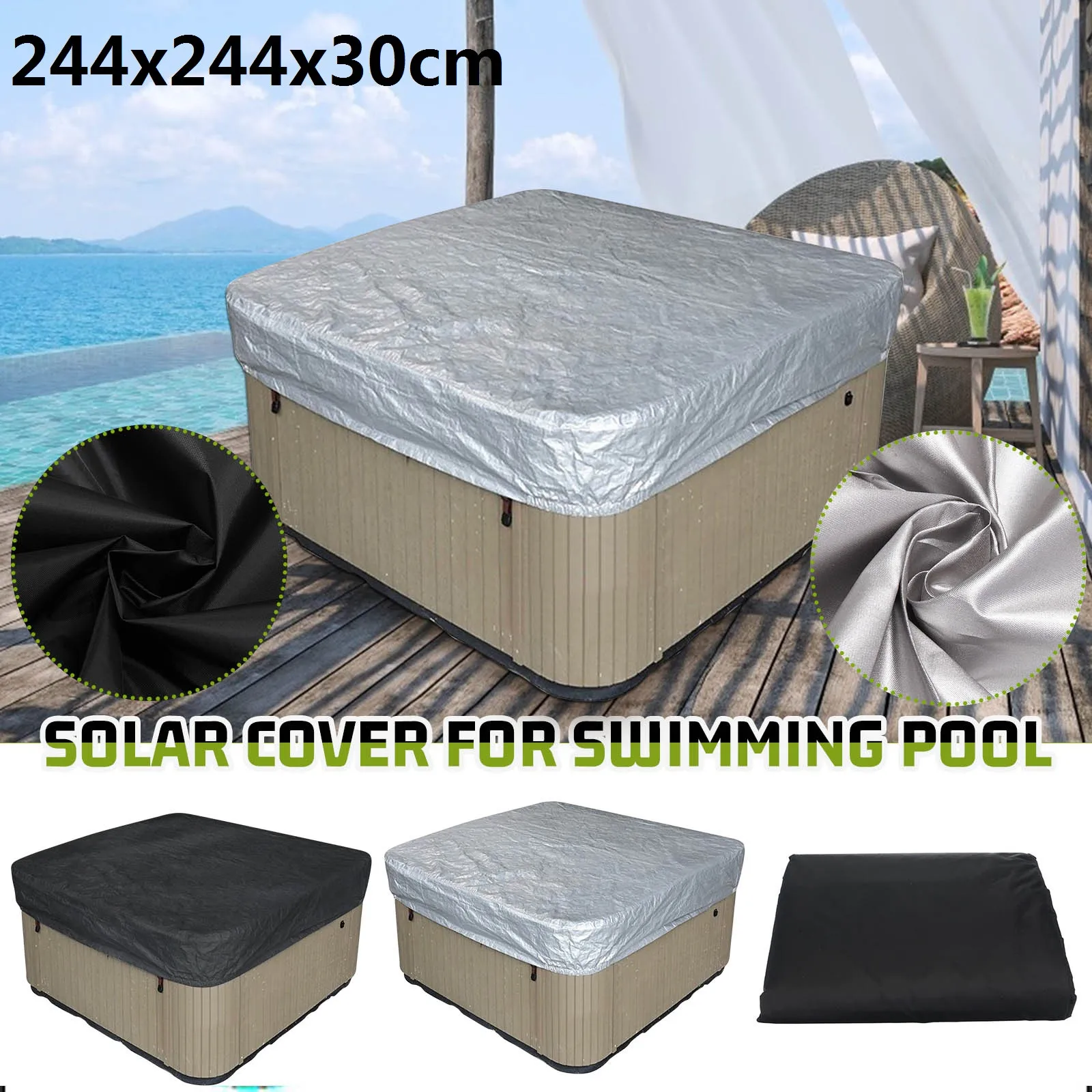 

244x244x30cm Large Outdoor Square 210D Oxford Cloth Swimming Oool, Bath Cover pool accessories piscine accessoire