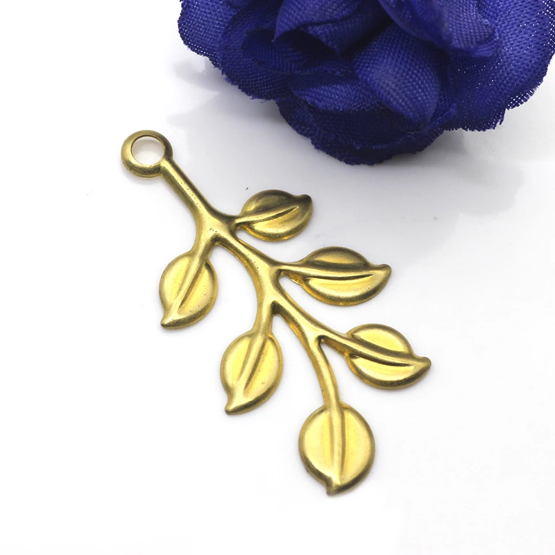 

39*21mm Copper Hollow Leaf Pendant Link Piece diy Antique Hair Accessories Accessories Fashion Charm Jewelry Accessories