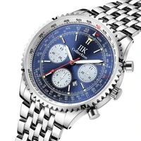 2021 trend quartz watch men business waterproof 3atm alloy stainless steel strap noctilucent digital dial mens watches iik1351g