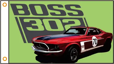 

Custom Flag Car Ford Mustang Boss 302 Logo Banner 3x5ft 100% Polyester 023
