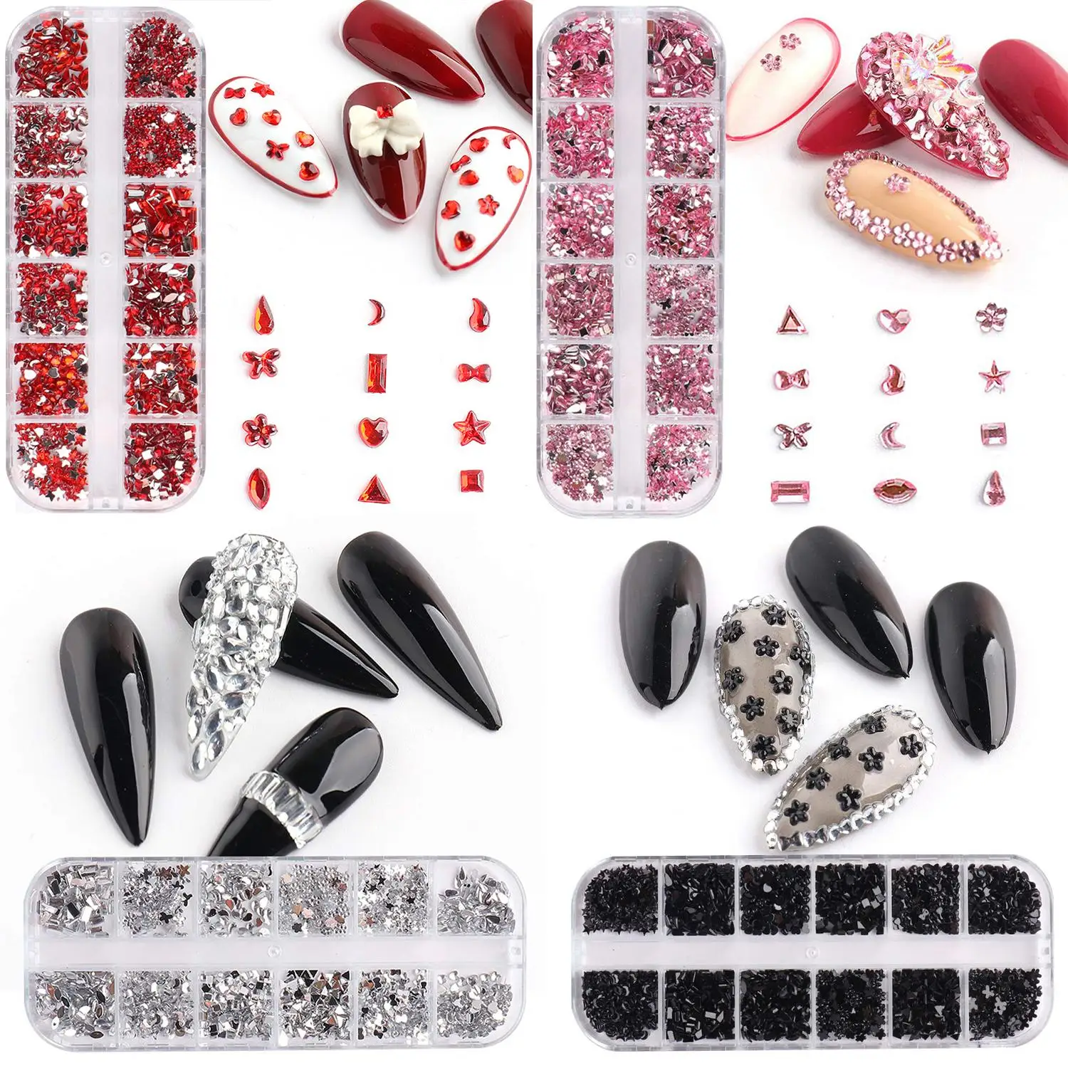 

Fashion Glitters 3D Sparkly Flakes AB Crystal Rhinestone Nail Sequins Resin Nail Art Nail Art Sticker