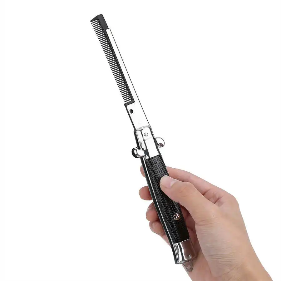 Карманная расческа для волос складной нож мужчин автоматический нажимной кисть