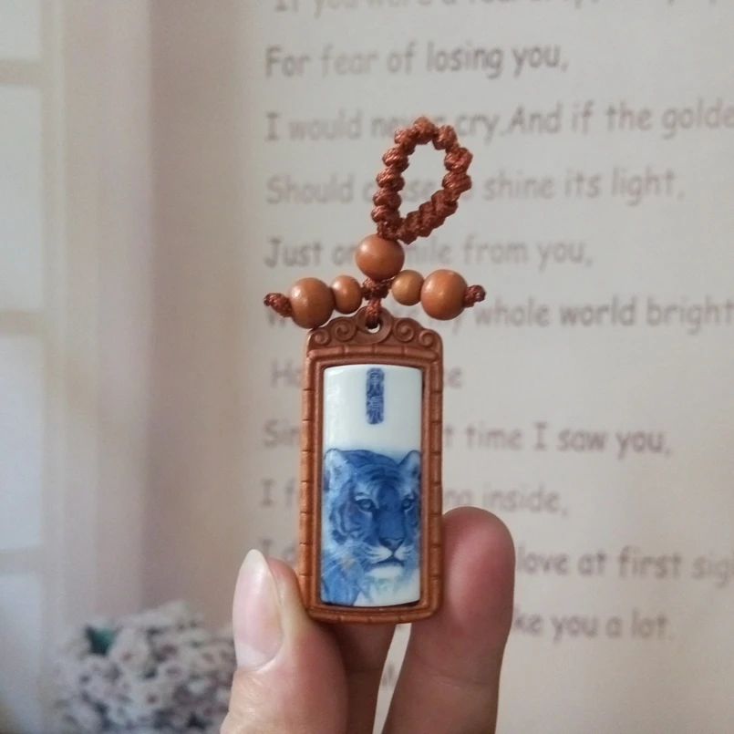 Деревянный керамический кулон с резьбой по дереву животное тигр лошадь собака