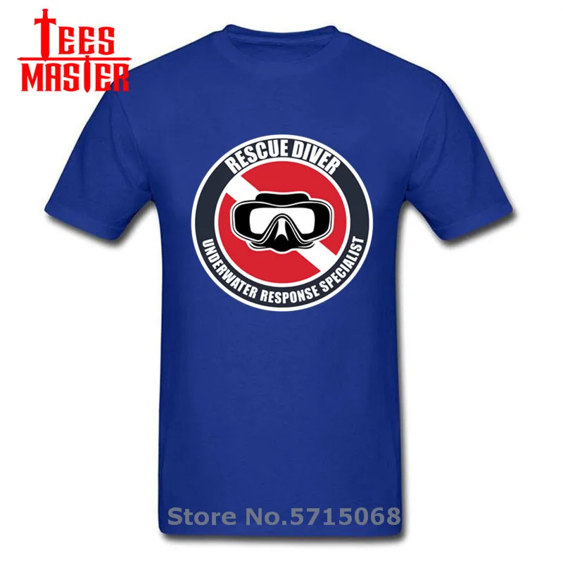 T Shirts short Sleeve Tee Tops Rescue Diver Printed Men's T-shirts Scuba Diving Series Male Vintage Vogue Clothing | Мужская одежда