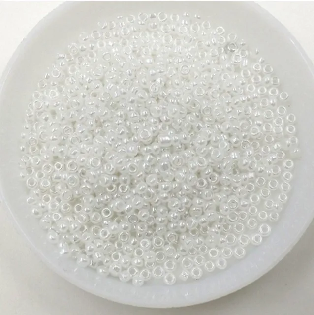 white 1200 шт 2 мм рисовые бусины ручной работы вышитые детские игрушки подарок для девочек Вышивка крестом взрослый Набор Дети DIY ремесла игрушка с бисером Новинка - Цвет: white