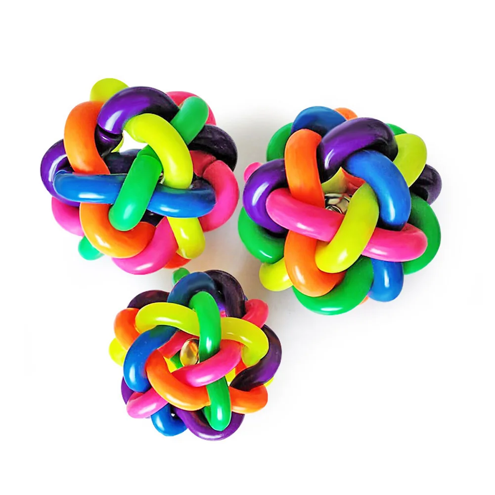 Игрушка для домашних животных вокальная игрушка Радужный тканый мяч товары