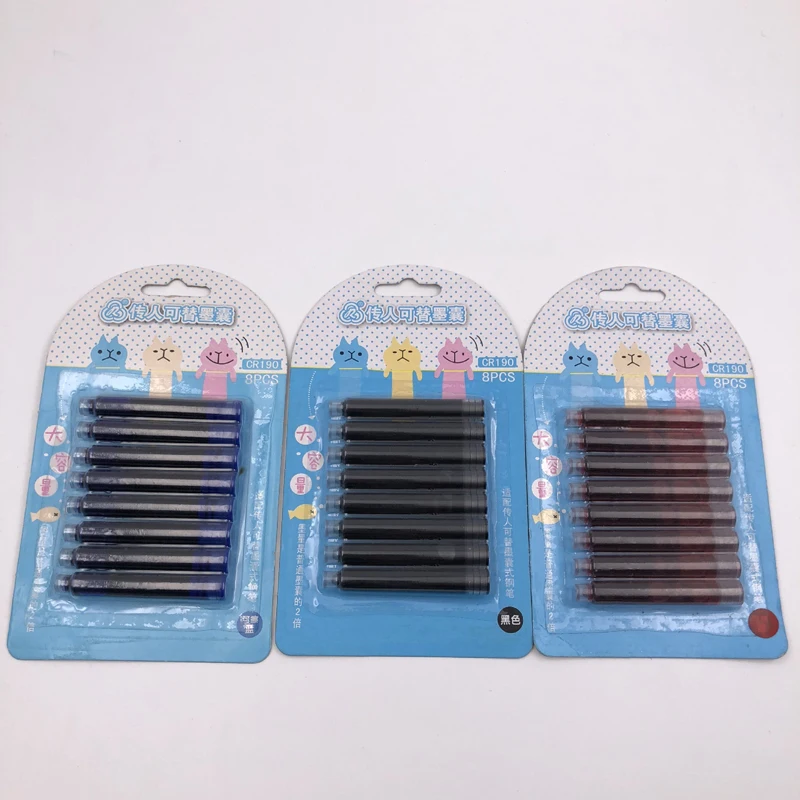 Набор ручек с синими чернилами 4 шт. цветных чернильных школьные канцелярские