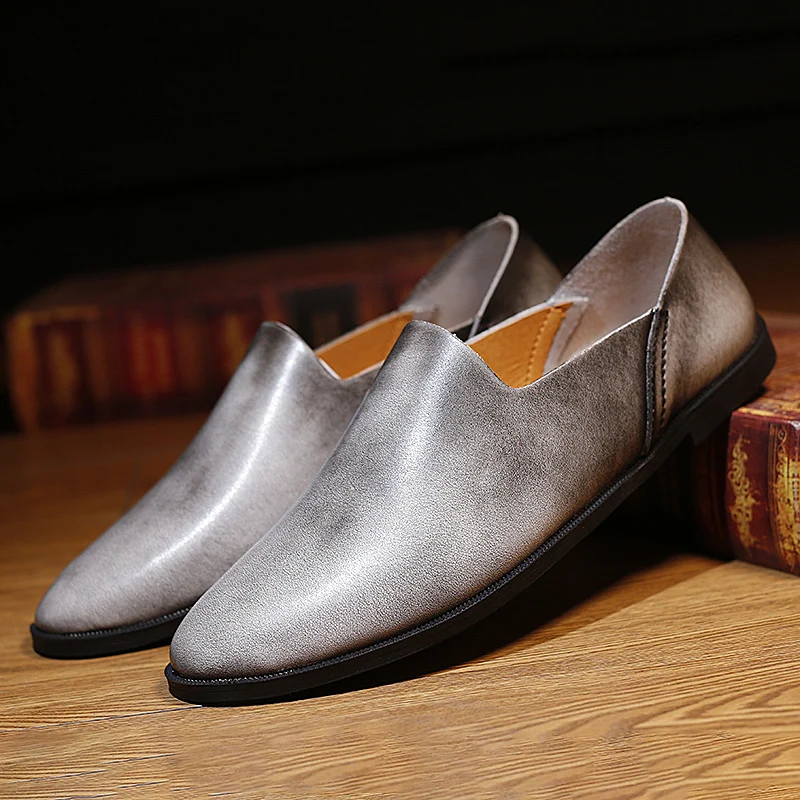 Новое поступление Классические винтажные кожаные туфли модные деловые