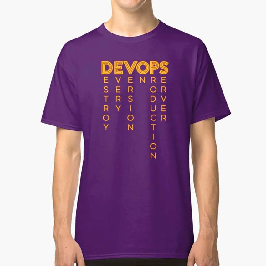 Фиолетовый DEVOPS-настоящее определение DEVOPS футболка devops компьютерный nerd Программист-фанат Забавный саркастический классный милый Программирование - Цвет: Фиолетовый