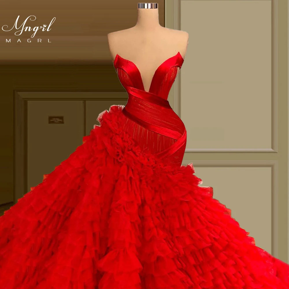 

MNGRL Luxury Evening Dress One-shoulder Long Sleeves Hand-applied Diamonds Glittering 2021 New Evening Dress Party Dress