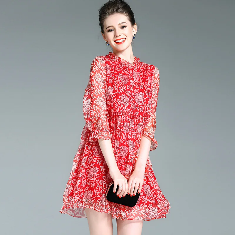 100% платье из натурального чистого шелка весна лето женская одежда 2020 женское