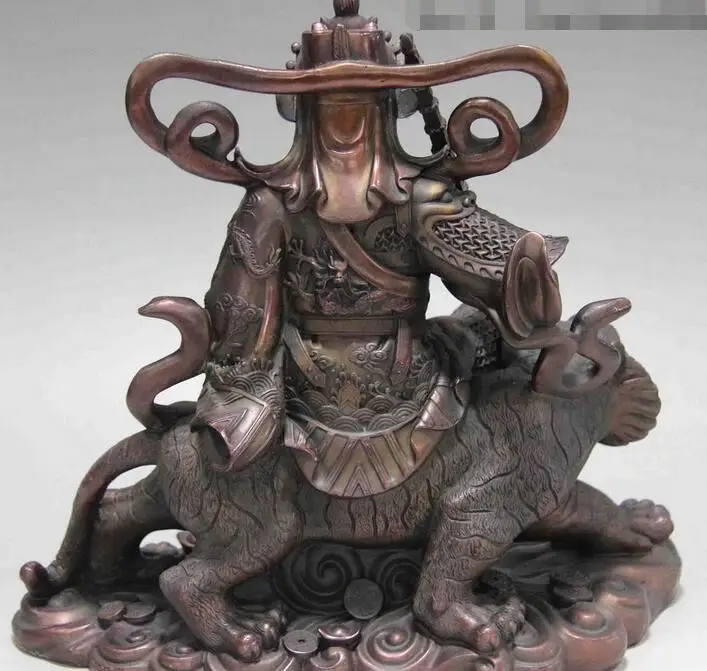 Китайская статуя Чжао Гун мин 11 дюймов Бог богатства тигра Будды | Дом и сад